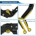 thumbnail image 4 of Short Long Brake Clutch Levers for Suzuki GSXR150 17-20 Adjustable Motorcycle Handlebar Brake Lever Aluminum Alloy Black Handle Gold Tone End, 4 of 6