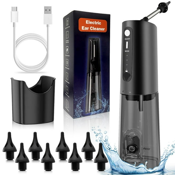 Ear Wax Removal Kit: 3 Pressure Settings irrigation system, Water-Powered ear cleaner, 8 Reusable Tips to remove ear wax, USB Rechargeable ear cleaning tool