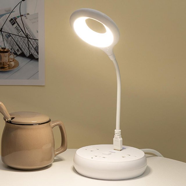 Luz Para Leer Lámpara de anillo Flexi portátil USB Estudio Lectura Luz LED Protección ocular (Blanco) Wdftyju Para estrenar