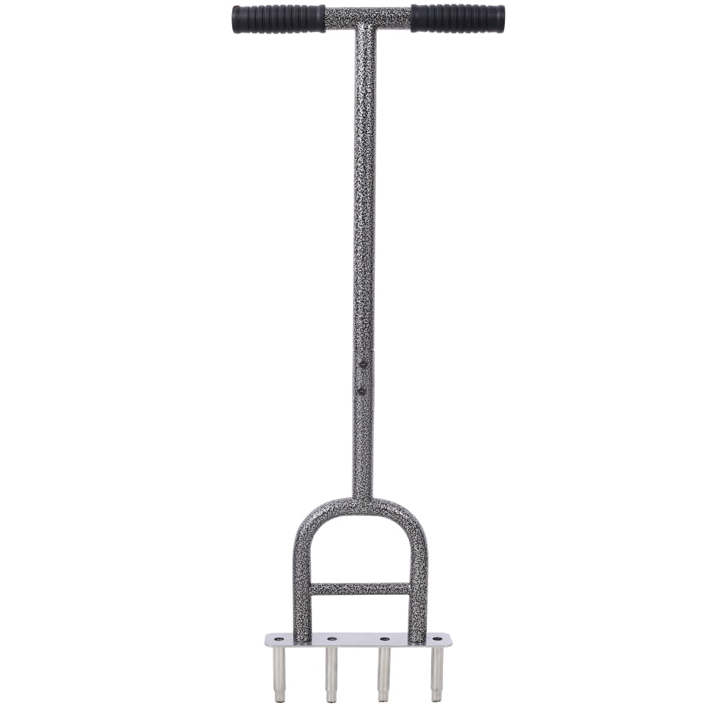 Lawn Coring Aerator,  4 Corer Plug Aerator Tool with Soft Rubber Grip, Manual Grass Aerating Tool, Garden Tool & Cleaning Hand Tool for Loosening Soil and Improving Lawn Health