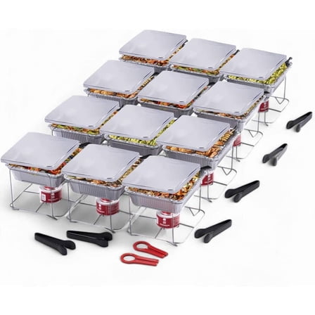 2.5 qt. Half Size Pans Disposable Aluminum Chafing Dishes Buffet (Set of 12)