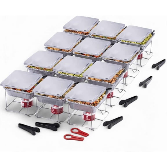 2.5 qt. Half Size Pans Disposable Aluminum Chafing Dishes Buffet (Set of 12)