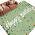 thumbnail image 2 of Happy Birthday Area Rug 5x7 FT, Non Slip Bedroom Throw Carpet, Sage Green Modern Abstract Art Washable Soft Floor Carpet Non-Shedding Rug for Dining Room Bedside Classroom Desk, 2 of 9
