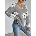 thumbnail image 6 of Pink Queen 2026 Women's OversizedSweaters V Neck Fuzzy Loose Long Sleeve Pullover Jumper Tops S-XL, 6 of 9