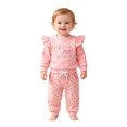 thumbnail image 4 of yboeqw Infant Baby Girl Clothes Outfits Fall Winter Long Sleeve Sweatshirts Pants Cute Kids Girl 2 Piece Set,Size 6-12 Months, 4 of 5