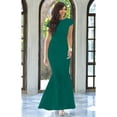thumbnail image 3 of KOH KOH Long Cap Short Sleeve Flowy Fishtail Wedding Party Evening Prom Gala Cocktail Bridesmaid Full Floor Length Tube Formal Maxi Dress Gown For Women Emerald Green XX-Large US 18-20 NT165, 3 of 6