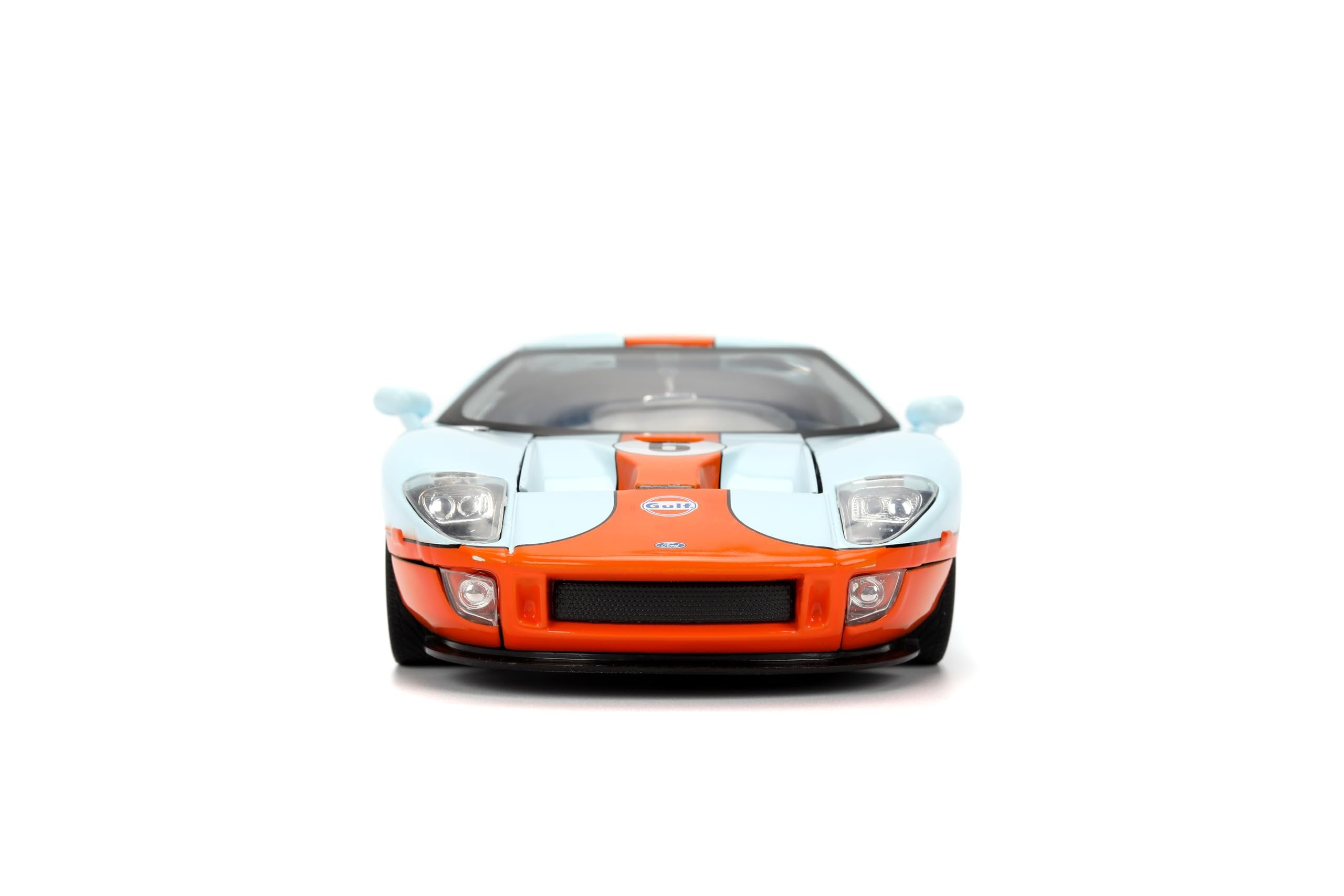 Jada 36373 1-24 Scale 2005 Ford GT No.6 Gulf Oil Light Hyper-Spec Series Diecast Model Car - Blue & Orange