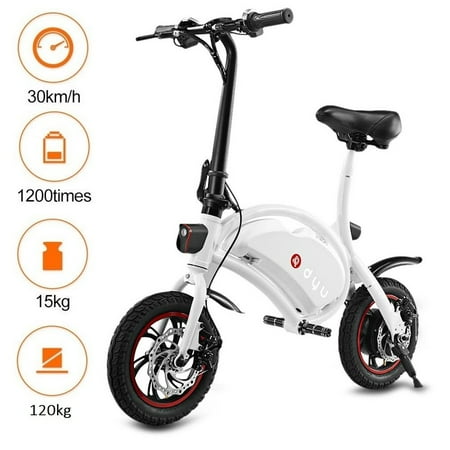 DYU 12" Electric Bike for Adults 30km/h 350w Ultra-light City ebike Assisted Bicycle with Removable 36V 5.2AH Large Capacity lithi um Battery Charg er Smart APP