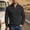 (Casual 41)Black, variant on Men's Quarter Zip Sweater, Stand Collar Vertical Rib Knit Pullover, Long Sleeve Knitted Top With Leather Zipper Pull, Ribbed Cuffs And Hem, Warm Knitwear Cool Weather Daily Wear