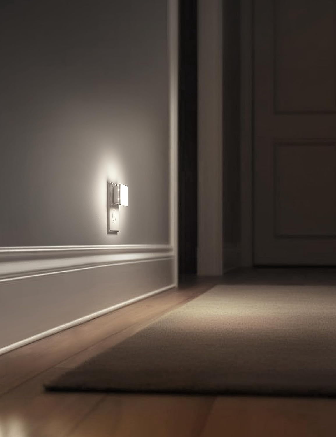 Night Lights Plug into Wall 2-Pack, 0.3W Plug in Night Light, Dusk to Dawn, 5000K Daylight White Bright Nightlight Auto-On/Off for Adults Kids Room Bedroom Bathroom Hallway Kitchen Non-Dim