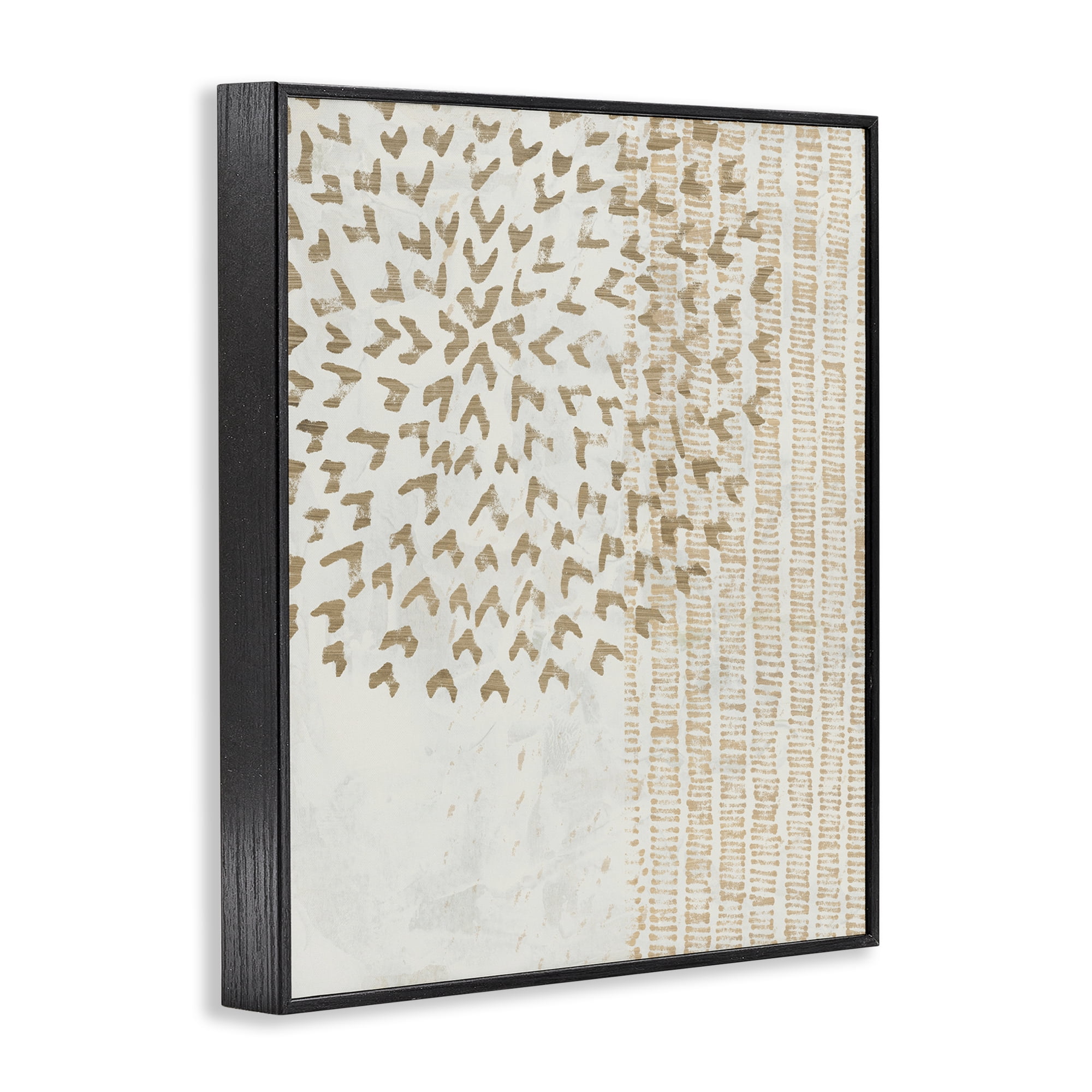 Stupell Industries Rustic Bohemian Patterns Abstract Painting Black Framed Art Print Wall Art, 11 x 14