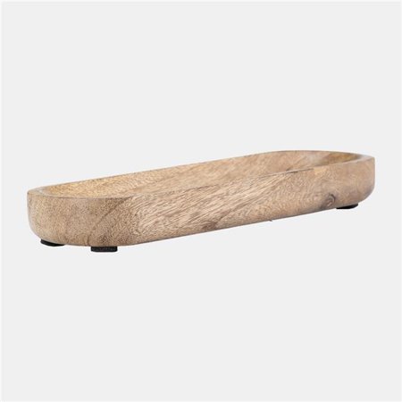 

Sagebrook Home 17365-02 9 in. Wood Oval Tray Natural