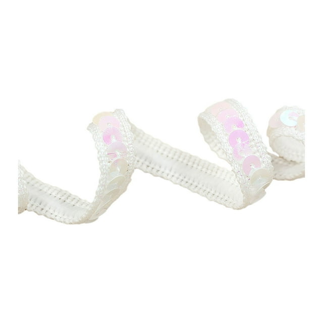 relayinert Handmade Sequined Band Addition To Hair Accessories Collection Sequined Dress Ribbon Sequined Belt Colorful white