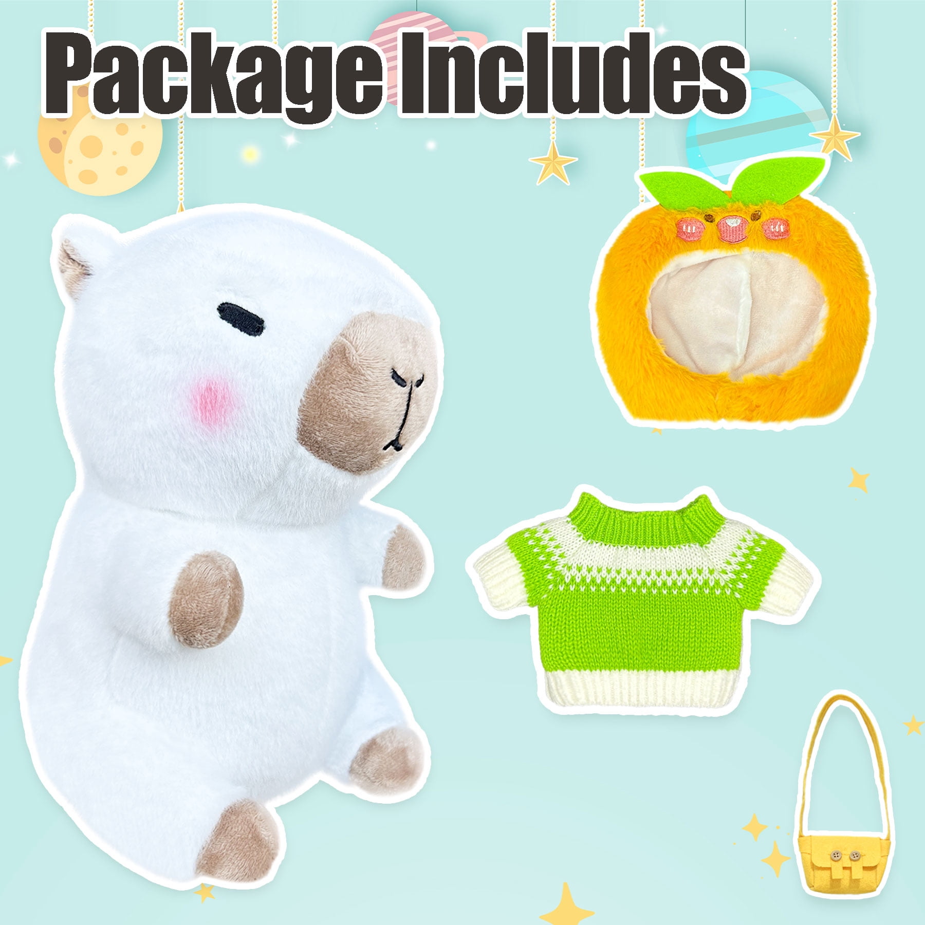 10.4 in/26.5 Cm Capybara Plush Stuffed Animal, Soft Plush Toy with Easter & Spring Outfit, Cute Gift for Easter Basket, Home Decor & Collectible