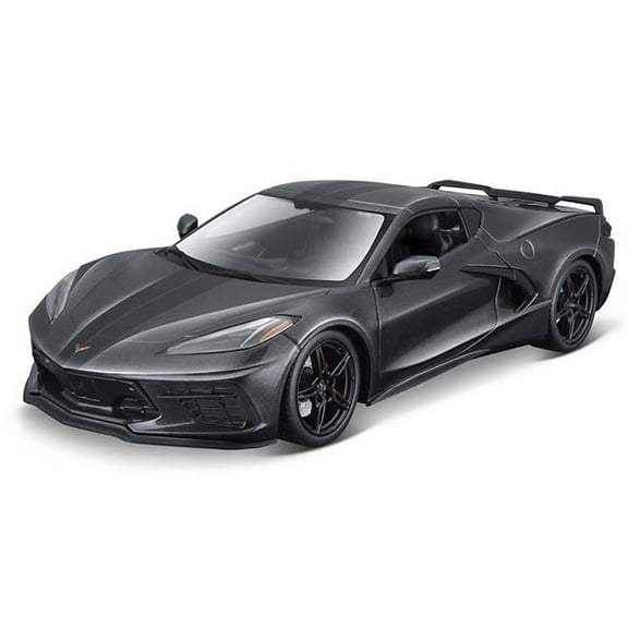 Maisto MAI31447MGY Stingray Coupe Model Car with Strip for 2020 Corvette Chevrolet, Metallic Gray