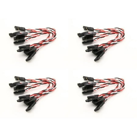 HobbyFlip Super Flex 26AWG Silicone Servo Leads for Minimal Vibration Transfer Compatible with RC Drone 4 Pack