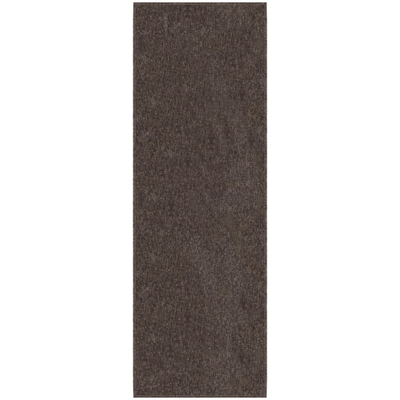 Ottomanson Non-Slip Hallway Runner Rug 20" x 59" Stain-Resistant Low Pile Carpet for Kitchen, Brown