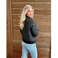 thumbnail image 6 of Zeagoo Women Raglan Quilted Bomber Jacket Warm Long Sleeve Zipper Coat Solid Color Winter Coat, 6 of 6