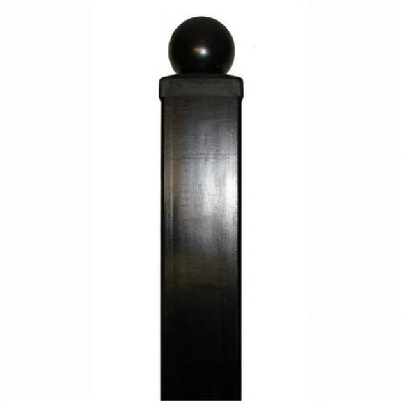 ALEKO Black Galvanized Steel Pedestrian Gate Post, Powder-Coated, 7.5 ft