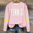 thumbnail image 2 of Srogem Women’s Tennis Club Sweatshirts Vintage Tennis Preppy Sweatshirt Long Sleeve Crew Neck Valentine's Day Sweatshirt, 2 of 4