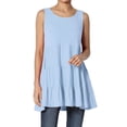 thumbnail image 1 of TheMoogan Women's PLUS S~3X Sleeveless Tiered Ruffle Babydoll TUNIC Cute Relaxed Tank Top, 1 of 6