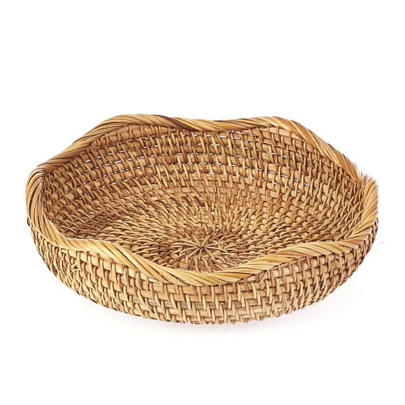 Cesta de Ratán Hipiwe Redonda de 21.5 cm Hecha a Mano