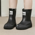 thumbnail image 2 of REDARER Girls Mid Calf Rain Boots - Lightweight Waterproof for School & Play, Non- Comfortable Everyday Shoes, Durable Kids Booties - Rain Boots Kids,Color:1 Black Size:13-14 Years, 2 of 6