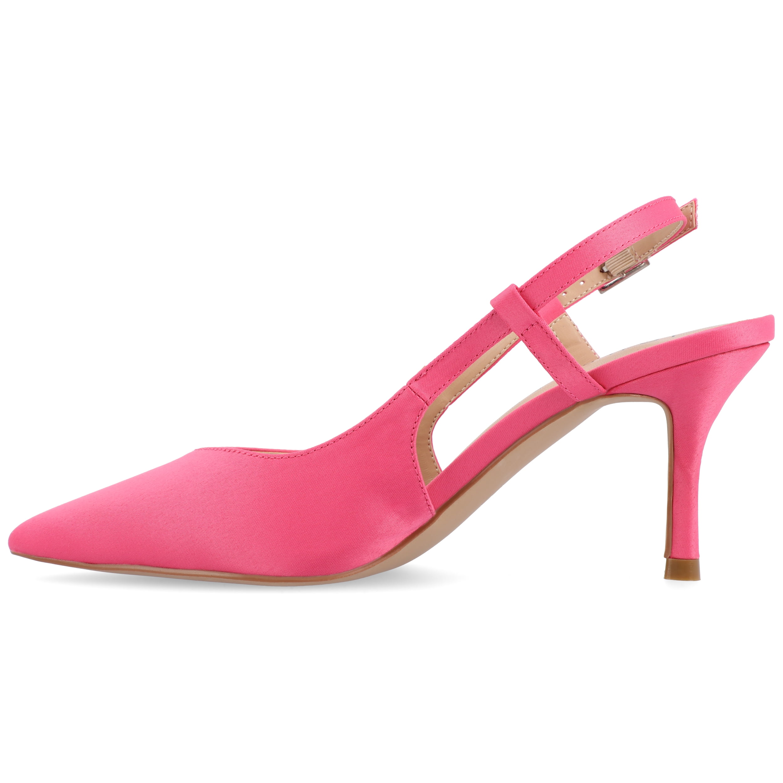 Journee Womens Knightly Sling Back Mid Stiletto Pointed Toe Pumps, Widths Available