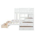Triple Bunk Bed Frame, KOSBON Full Over Twin & Twin Bunk Bed, Wood