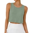 thumbnail image 4 of Crop Tops for Women Tank Summer Casual Sleeveless Loose Fit Basic Shirts Fashion 2026 by Yigetop Light green XL, 4 of 7