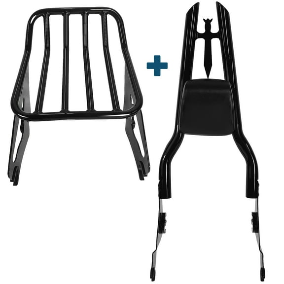 Fjpacemt Luggage Rack Sissy Bar Backrest for Motorcycle HD Touring CVO Road King Electra Glide 09-24