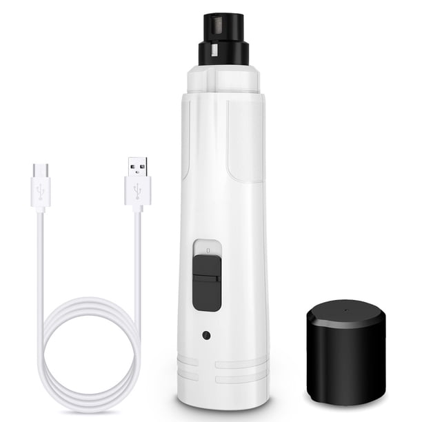 Amoladora de uñas para perros con luz LED - Recortadora de uñas eléctrica mejorada de 2 velocidades para mascotas, potente, indolora, para el cuidado y alisado de patas de perros y gatos pequeños, med
