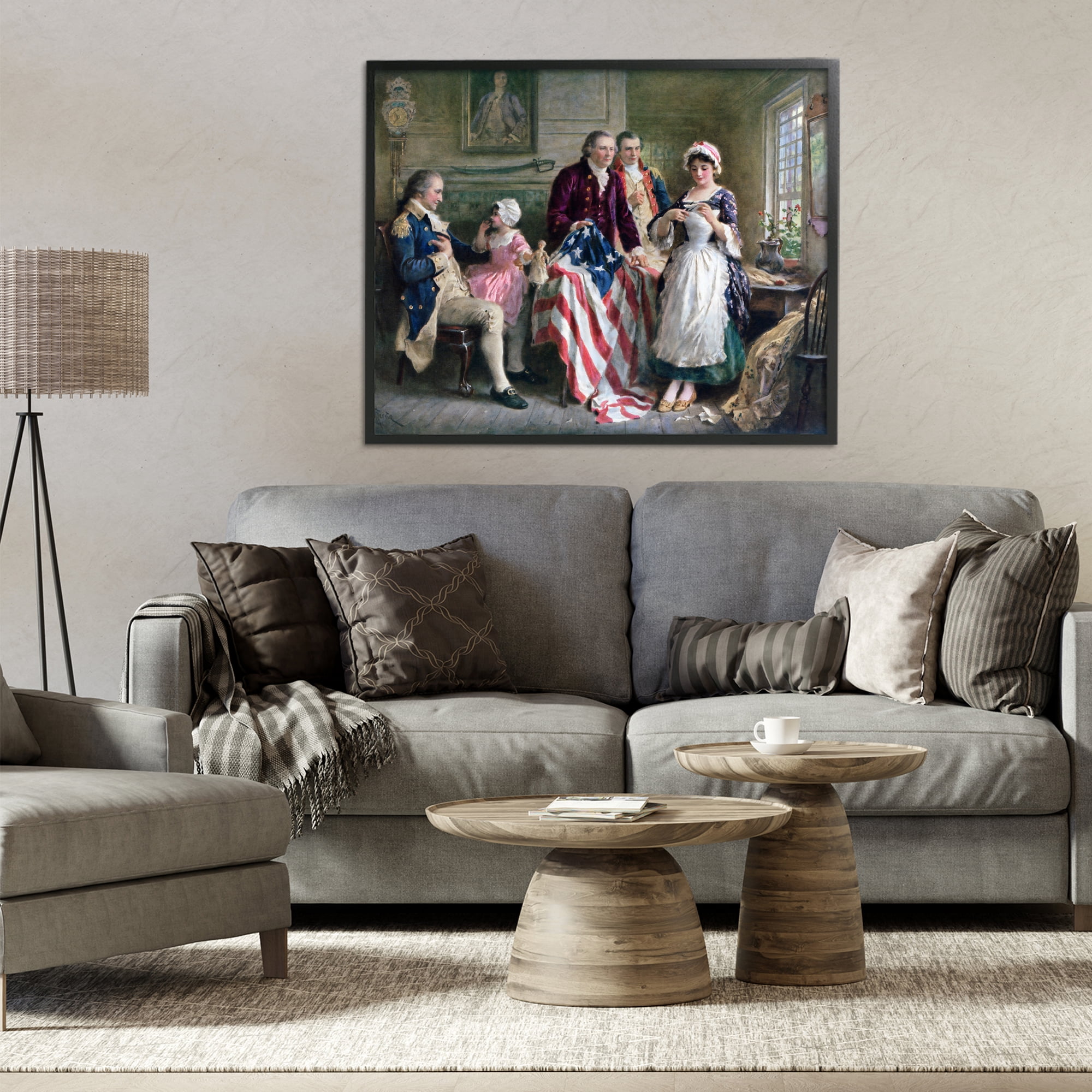 Historical Betsy Ross Black Framed Giclee Art, design by Arlington Prints