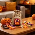 thumbnail image 6 of AZXY Halloween Drawstring Gift Bags Texture Pumpkin Witch Print Candy Treat Pouches, Reusable Portable Multipurpose Goodie Sacks for Halloween Party Favors & Holiday Decor Storage, 6 of 7