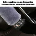 thumbnail image 5 of Winter Warm Plush Steering Wheel Cover for Women - Non Slip Polyester with Rhinestones, Easy Install, 5 of 7