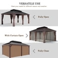 thumbnail image 4 of INTER HUT 12x18 FT Hardtop Gazebo Pavilion with Galvanized Steel Roof with Privacy Curtains and Textilene Nettings, 4 of 6