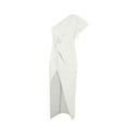 thumbnail image 4 of One Shoulder Dresses for Women Ruffle Sleeve Long Formal Gowns, Ruched Bodycon Wedding Guest Slit Maxi Dresses White XL, 4 of 7