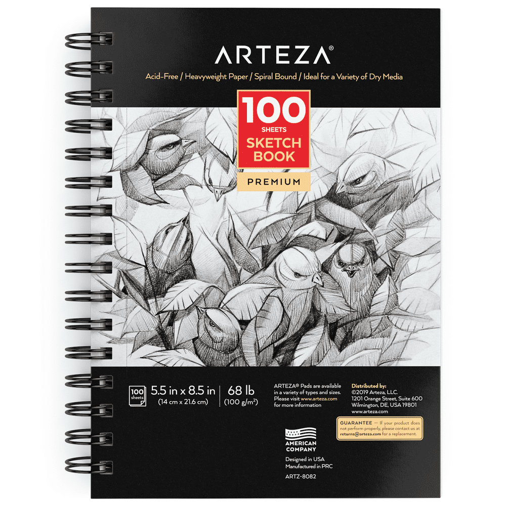 Arteza Sketchbook, 5.5"x8.5", 100 Sheets of Paper (ARTZ8082) Walmart