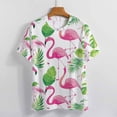 thumbnail image 3 of Flamingo Pattern Women's T-Shirt Short Sleeve T Shirts Tops Tee Ladies Loose T, 3 of 6