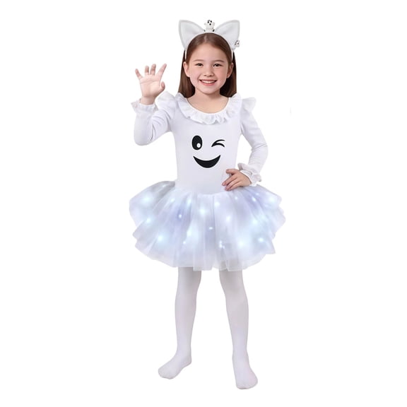 WOYY Girls Halloween Dress Up Romper Tutu Skirt with Accessories Party Outfits