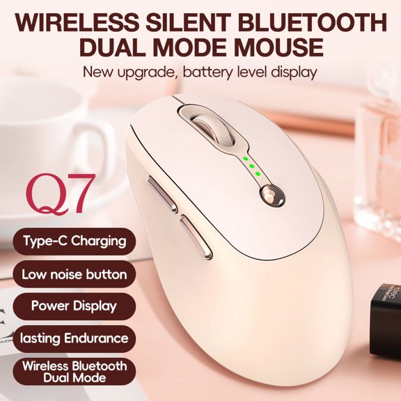 COM1950s Bluetooth Mouse without Usb Receiver Rechargeable-Mode Bluetooth Wireless Mouse Silent Laptop Desktop