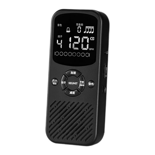 HILABEE Digital Metronome Lightweight Electronic Metronome for Violin Guitar Ukulele black