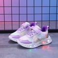 thumbnail image 6 of yboeqw Toddler Girls LED Light‑Up Casual Shoes Butterfly Sequin Ornament Hook‑and‑Loop Sneakers Flashing Heart‑Shaped Sole Lightweight Non‑Slip Walking Shoes for Little Girls, 6 of 6