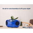 thumbnail image 2 of Emerson Reproductor de CD portátil Boombox con reproductor de casete combinado, grabadora de cinta, radio AM/FM, AUX, conector para auriculares, altavoces duales, AC/DC y funciona con pilas, sistema e, 2 of 5
