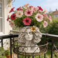 thumbnail image 4 of Lady Face Planter Pot,Viral Lady Head Planter,Afro Planter-Garden Outdoor Decor Vintage Sculpture Planter Gift For Plants Lovers, 4 of 9