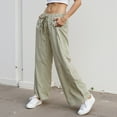 thumbnail image 2 of Gibobby Wide Leg Sweatpants Women Comfy Lightweight Straight Leg Pants Baggy Low Waisted Running Lounge Pants(Green,XL), 2 of 9