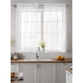 thumbnail image 2 of Pure White Curtains 45 Inch Length, Sheer Curtains for Bedroom Living Room Window Simple Solid Color Rod Pocket Voile Drapes Kitchen Curtains Small Half Window 52"x45" 2 Panels, 2 of 6