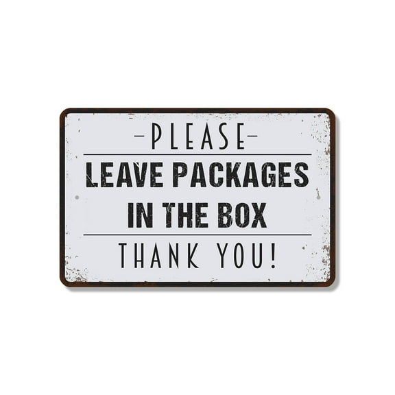 Please Leave Packages In The Box 10 Inch x 14 Inch Plastic Sign Thanks For The Help Durable Weatherproof Perfect for Porches Entryways Mail Rooms Fun Gift for Homeowners Delivery