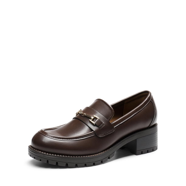 Mocasines Plataforma Marrones Chunky para Mujer DREAM PAIRS Talla 9