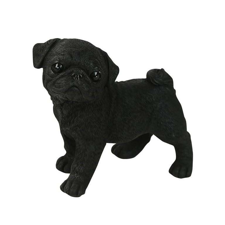 Pug Figurine Miniature Dog Statue for Auto Dashboard Living Room Black -  Walmart.com